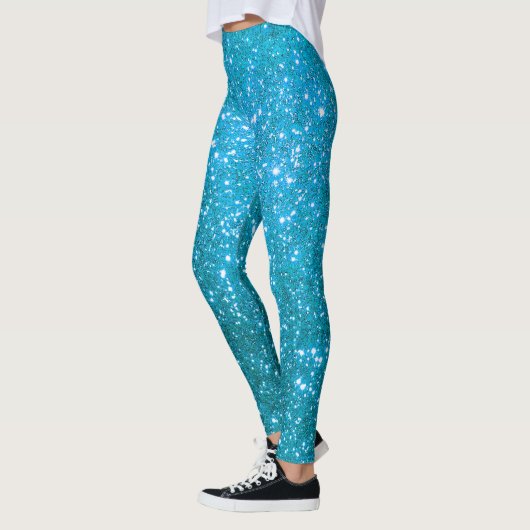 Luxury Blue Popular Gift Gold Glitzer Leggings (Links)