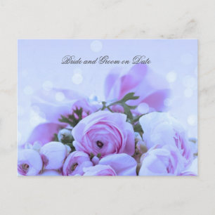 Luxury Blue Rose Bouquet Rettete Dattelkarte Ankündigungspostkarte