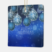 Luxury Blue & Silver Christmas Bauble Keramikornament (Links)