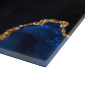 Luxury Blue und Gold Glitzer Agate Schneidebrett (Ecke)