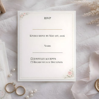 Luxury Blush Floral design  RSVP Karte