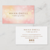 Luxury Blush PInk Bokeh Glitzer Social Media Visitenkarte (Vorne/Hinten)