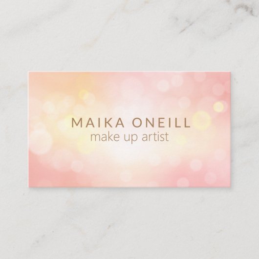 Luxury Blush PInk Bokeh Glitzer Social Media Visitenkarte (Vorderseite)