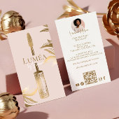 Luxury Blush Pink Gold Beauty Makeup Lash Studio Visitenkarte