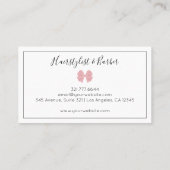 Luxury Blush Rose Bow Thin Border Custom Chic  Visitenkarte (Rückseite)