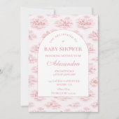 Luxury Blush Toile Baby Shower Einladung (Vorderseite)