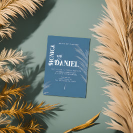 Luxury Boho Blue & White Wedding Einladung