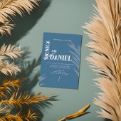 Luxury Boho Blue & White Wedding Einladung