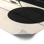 Luxury Boho Botanical Geometric Minimal Black Gold Poster (Ecke)