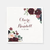 Luxury Boho Colorful Floral Wedding Napkins Serviette (Vorderseite)