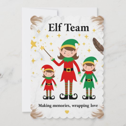 Luxury Boho Elf Team Holiday Party Invitation Einladung (Vorderseite)