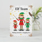 Luxury Boho Elf Team Holiday Party Invitation Einladung (Stehend Vorderseite)