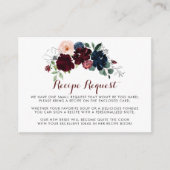 Luxury Boho Floral Wedding Rezept Anfrage Begleitkarte (Vorderseite)