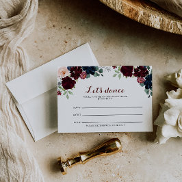 Luxury Boho Floral Wedding Song Request Card RSVP Karte