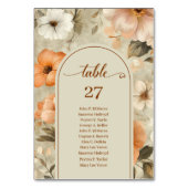 Luxury Boho Rusty Ivory Sage Floral Table Number Tischnummer (Rückseite)