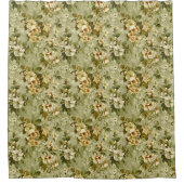 Luxury Botanical Curtain Green Gold Chic Decor Duschvorhang (Vorderseite)