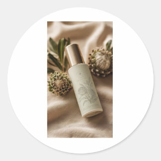 Luxury Botanical Skincare Label Design Runder Aufkleber