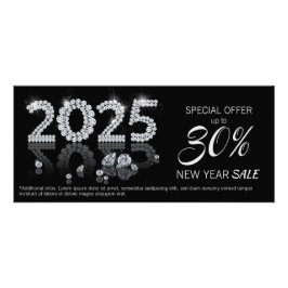 Luxury Brilliant Diamonds New Year 2025 Discount Werbekarte
