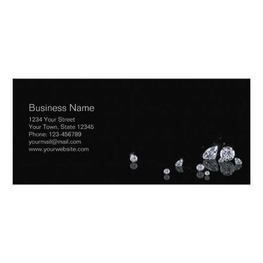 Luxury Brilliant Diamonds New Year 2025 Discount Werbekarte (Hinten)