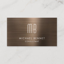 Luxury Bronze Brown Metallic Monogram Consultant
