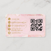 Luxury Brow Artist Gold Agate QR Code Visitenkarte (Rückseite)