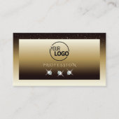 Luxury Brown Beige Ombre Sparkle Diamonds Logo hin Visitenkarte (Vorderseite)