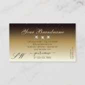 Luxury Brown Beige Ombre Sparkle Diamonds Monogram Visitenkarte (Rückseite)