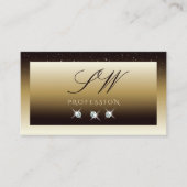 Luxury Brown Beige Ombre Sparkle Diamonds Monogram Visitenkarte (Vorderseite)