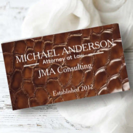 Luxury Brown Crocodile Leather Attorney at Law Visitenkarte