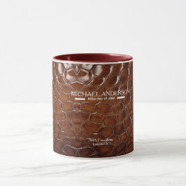 Luxury Brown Crocodile Leather Lawyer & Executive Tasse