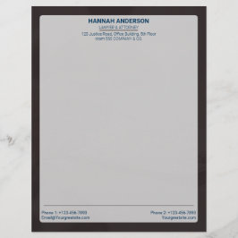 Luxury Brown Leather Look Lawyer Letterhead   Briefbogen