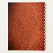 Luxury Brown Leather Look Monogram English Initial Planer (Rückseite)