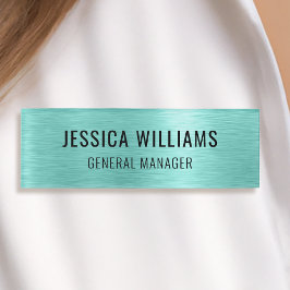 Luxury Brushed Teal Steel Professional Modern Namenschild