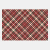 Luxury Burgundy and Cream Diagonal Tartan Plaid Geschenkpapier Set (Vorderseite 3)