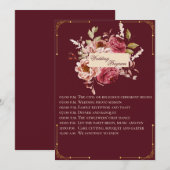 Luxury Burgundy and Gold Floral Wedding Program Programm (Vorne/Hinten)