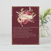 Luxury Burgundy and Gold Floral Wedding Program Programm (Stehend Vorderseite)