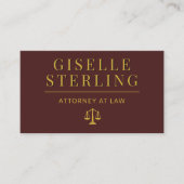 Luxury Burgundy Gold Attorney at Law QR Code Visitenkarte (Vorderseite)