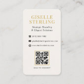 Luxury Burgundy Gold Monogram QR Code Visitenkarte (Rückseite)