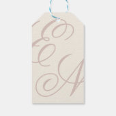 Luxury Burgundy Monogram Calligraphy Wedding Geschenkanhänger (Rückseite)