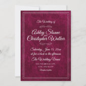 Luxury Burgundy Velvet White Monogram QR code Einladung (Vorderseite)