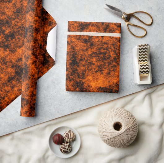 Luxury Burnt Orange & Black Marble Geschenkpapier (Kunsthandwerk)
