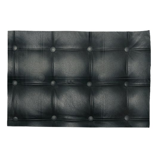 Luxury Buttoned Leather Texture Kissenbezug (Rückseite)