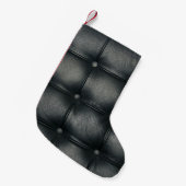 Luxury Buttoned Leather Texture Kleiner Weihnachtsstrumpf (Vorderansicht (hängend))