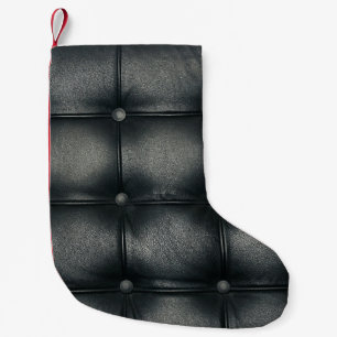 Luxury Buttoned Leather Texture Kleiner Weihnachtsstrumpf