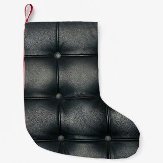 Luxury Buttoned Leather Texture Kleiner Weihnachtsstrumpf