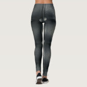 Luxury Buttoned Leather Texture Leggings (Rückseite)