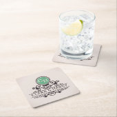 Luxury Calligraphic Elegant Monogram Minimal Rechteckiger Pappuntersetzer (Vor Ort)