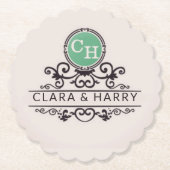 Luxury Calligraphic Elegant Monogram Minimal Untersetzer (Vorderseite)