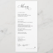 Luxury Calligraphy Elegant Wedding Empfang Menükarte (Vorderseite)