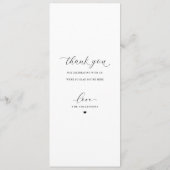 Luxury Calligraphy Elegant Wedding Empfang Menükarte (Rückseite)